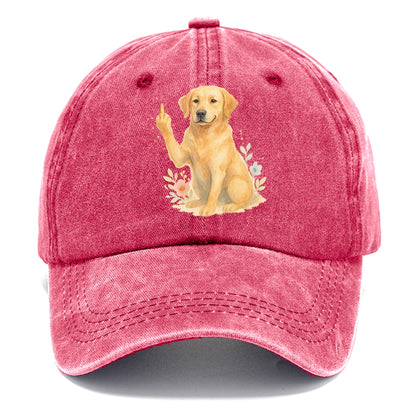 Labrador Retriever yellow sitting pretty, friendly face, strong paw up with sass - Classic Cap - Pomegranate Blush(Pink)