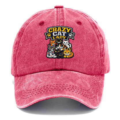 CRAZY CAT LADY - cat pile in multicolor , cat collector - Classic Cap - Pomegranate Blush(Pink)