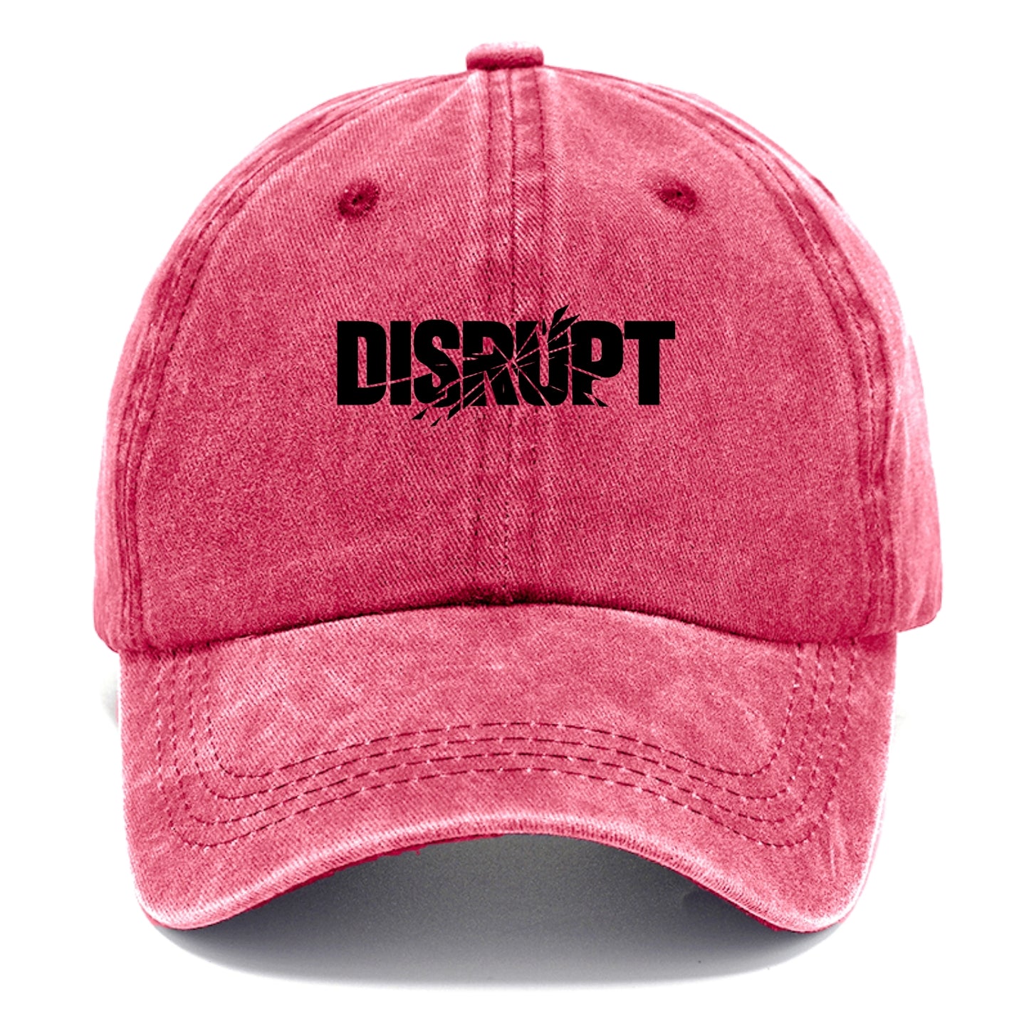 Bold typography design - "DISRUPT" - breaking patterns, changing game - Classic Cap - Pomegranate Blush(Pink)