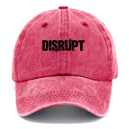 Bold typography design - "DISRUPT" - breaking patterns, changing game - Classic Cap - Pomegranate Blush(Pink)