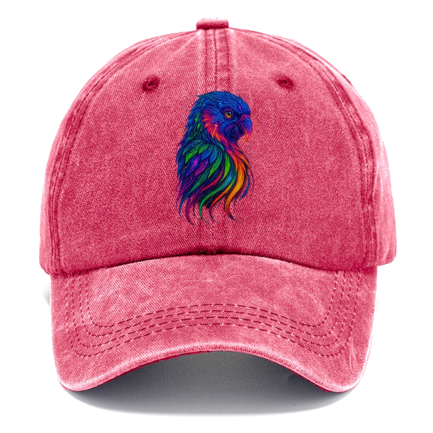 Vibrant parrot with feathers flowing into tropical rainbow streams, every color of - Classic Cap - Pomegranate Blush(Pink)