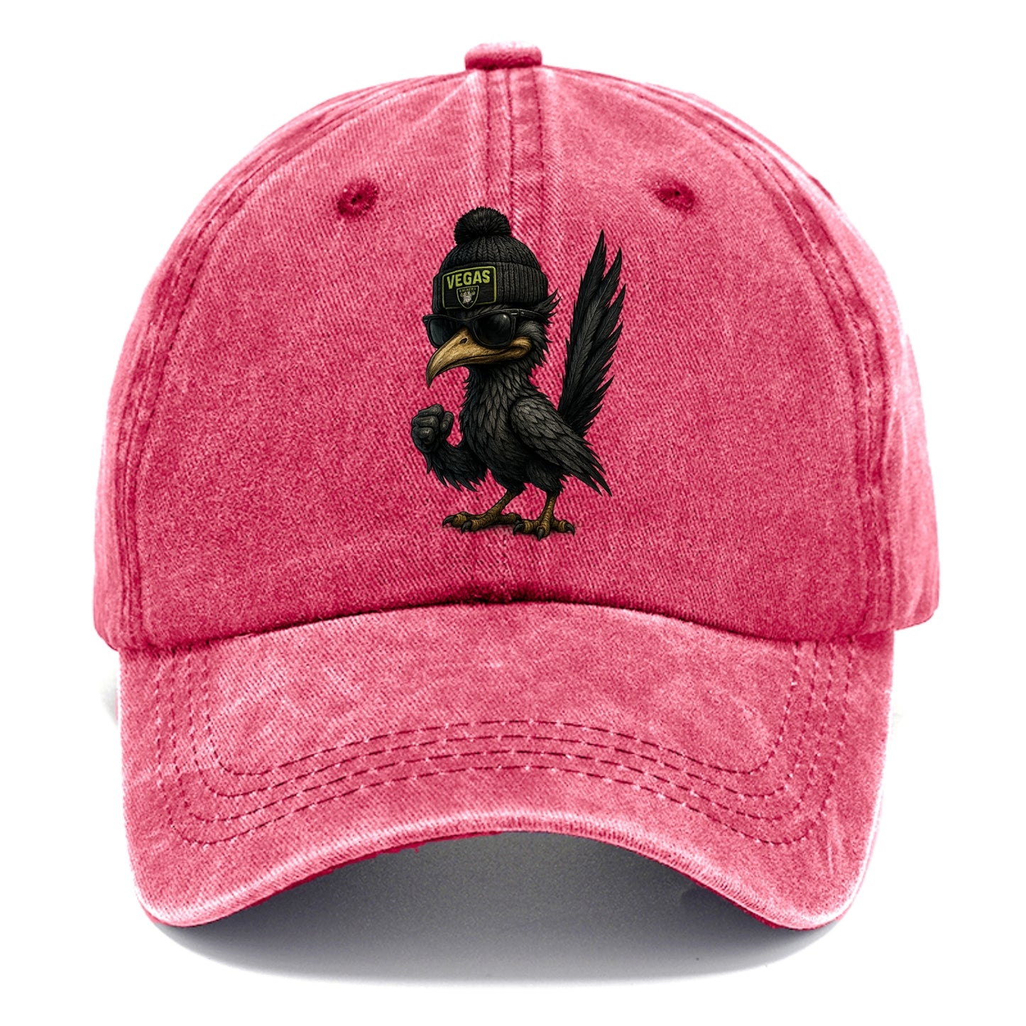 Vegas Roadrunner wearing Raiders beanie with neon patch and wayfarer sunglasses - Classic Cap - Pomegranate Blush(Pink)