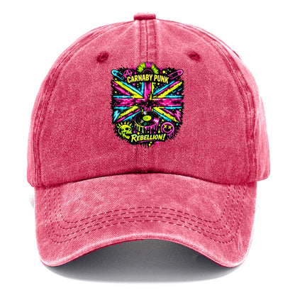 CARNABY PUNK | Swinging 60s meets 70s punk | Psychedelic Union Jack pattern | Bold - Classic Cap - Pomegranate Blush(Pink)
