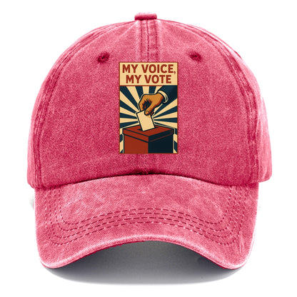 Hand dropping ballot into box with determination - "My Voice, My Vote" - individual - Classic Cap - Pomegranate Blush(Pink)