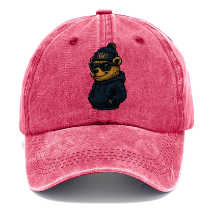 Berkeley Bear wearing Cal beanie with script patch - Classic Cap - Pomegranate Blush(Pink)