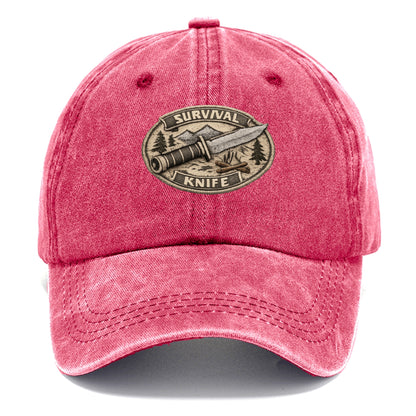 SURVIVAL KNIFE - fixed blade with compass in silver and black , bushcraft - Classic Cap - Pomegranate Blush(Pink)
