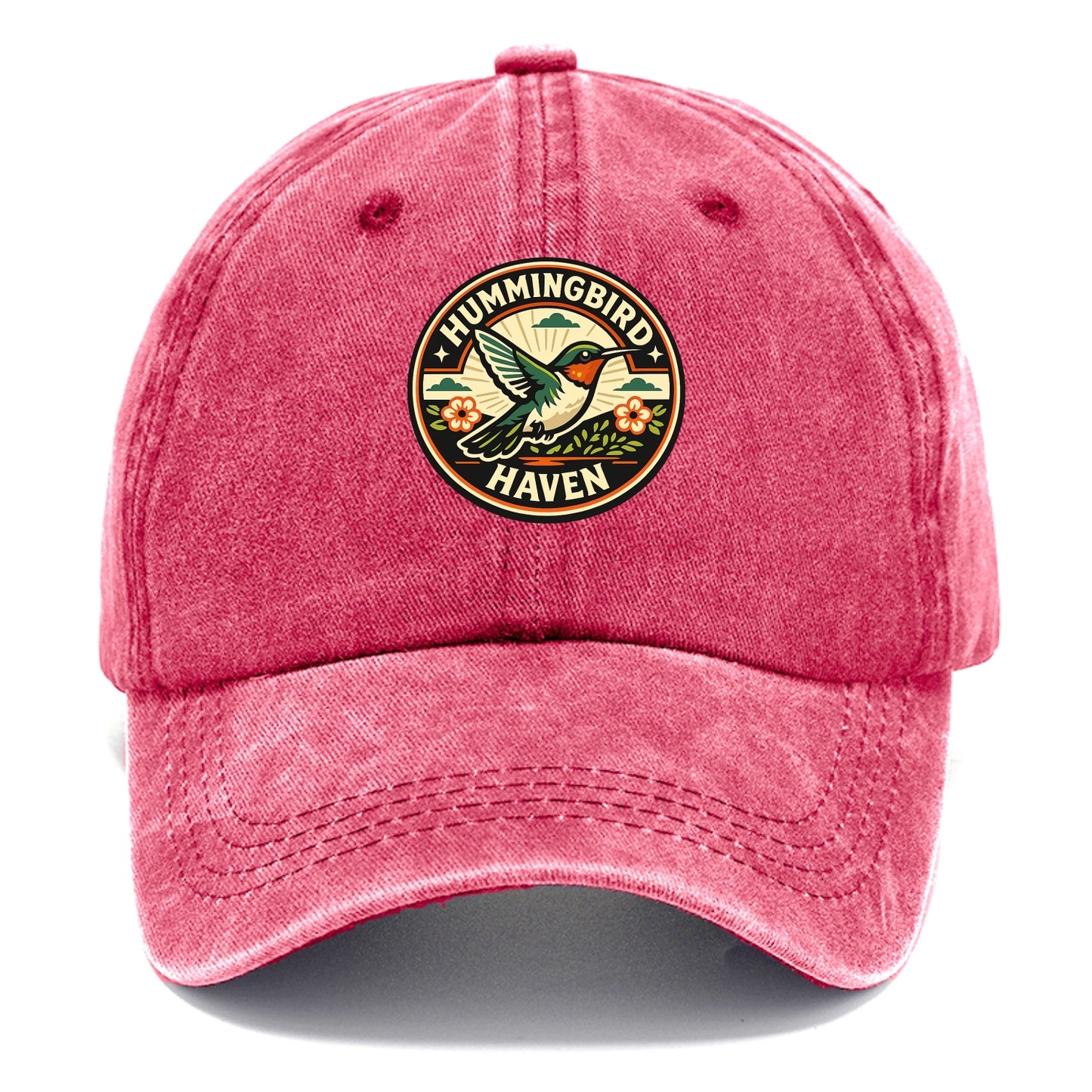 Hummingbird Sanctuary Emblem - Classic Cap - Pomegranate Blush(Pink)