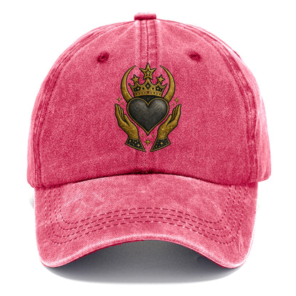 Celtic knot crown with woven strands merging into copper hands shielding a pewter - Classic Cap - Pomegranate Blush(Pink)