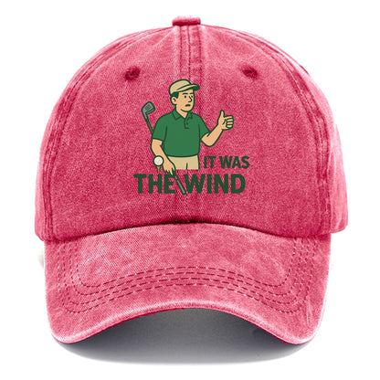 Golfer blaming the wind with hair perfectly still - "It Was the Wind" - classic excuse - Classic Cap - Pomegranate Blush(Pink)
