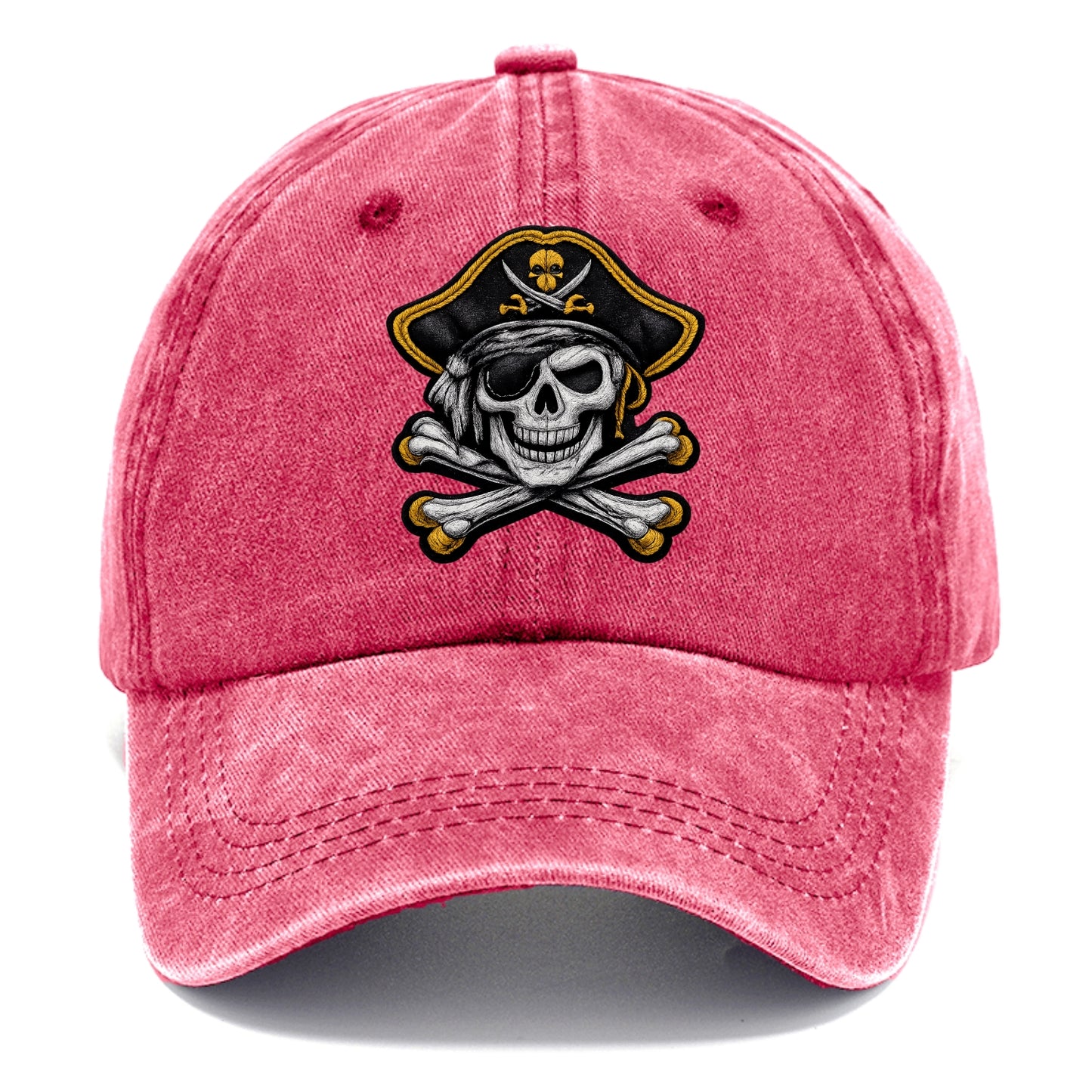 PIRATE SKULL - Jolly Roger skull in black and white , pirate - Classic Cap - Pomegranate Blush(Pink)