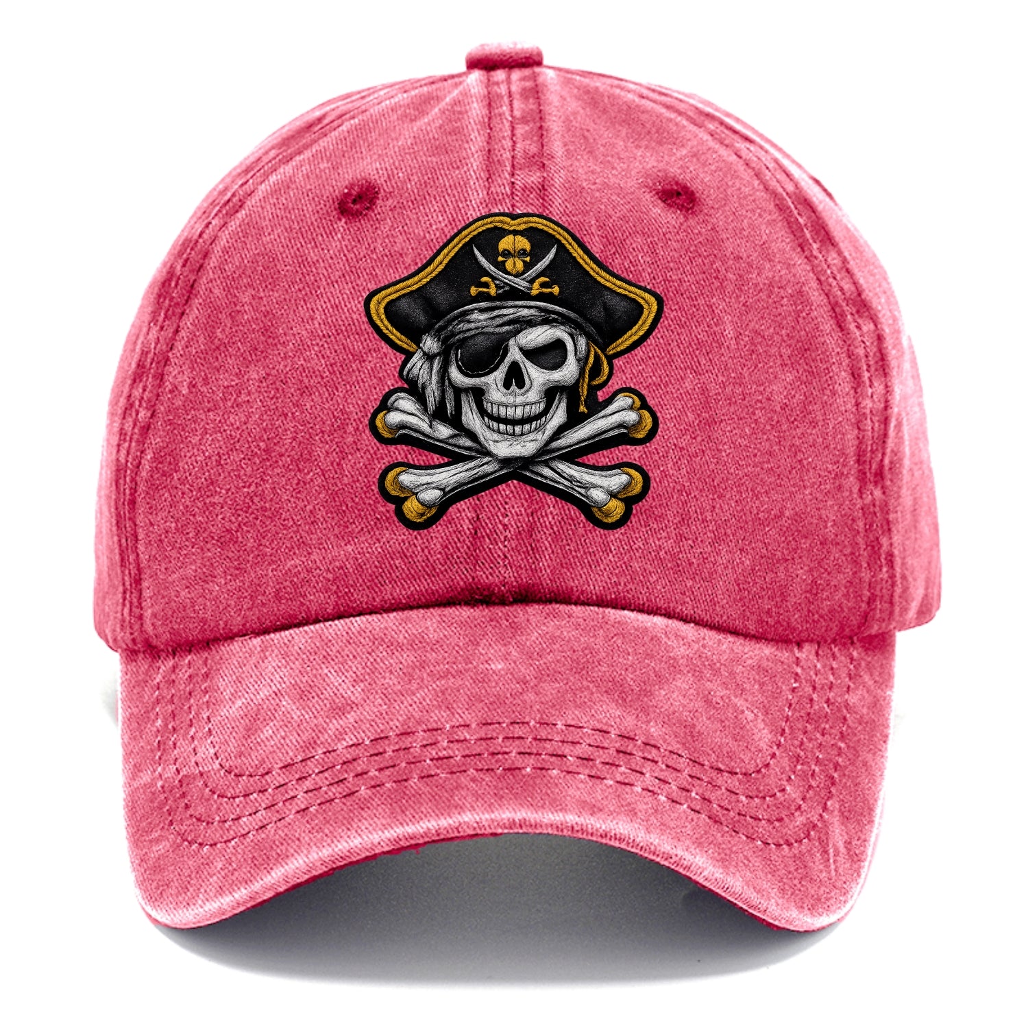 PIRATE SKULL - Jolly Roger skull in black and white , pirate - Classic Cap - Pomegranate Blush(Pink)