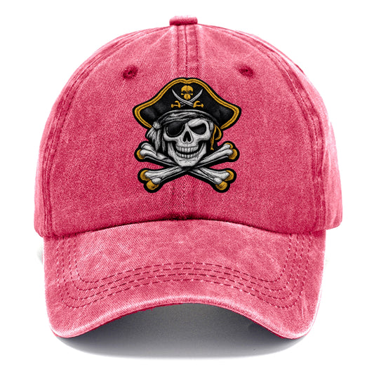 PIRATE SKULL - Jolly Roger skull in black and white , pirate - Classic Cap - Pomegranate Blush(Pink)