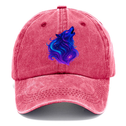 Noble wolf with flowing fur that transforms into aurora borealis streams, cyan and - Classic Cap - Pomegranate Blush(Pink)