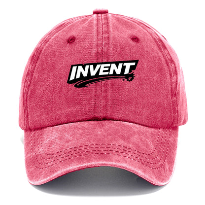 Bold typography design - "INVENT" - creating new things, originating - Classic Cap - Pomegranate Blush(Pink)