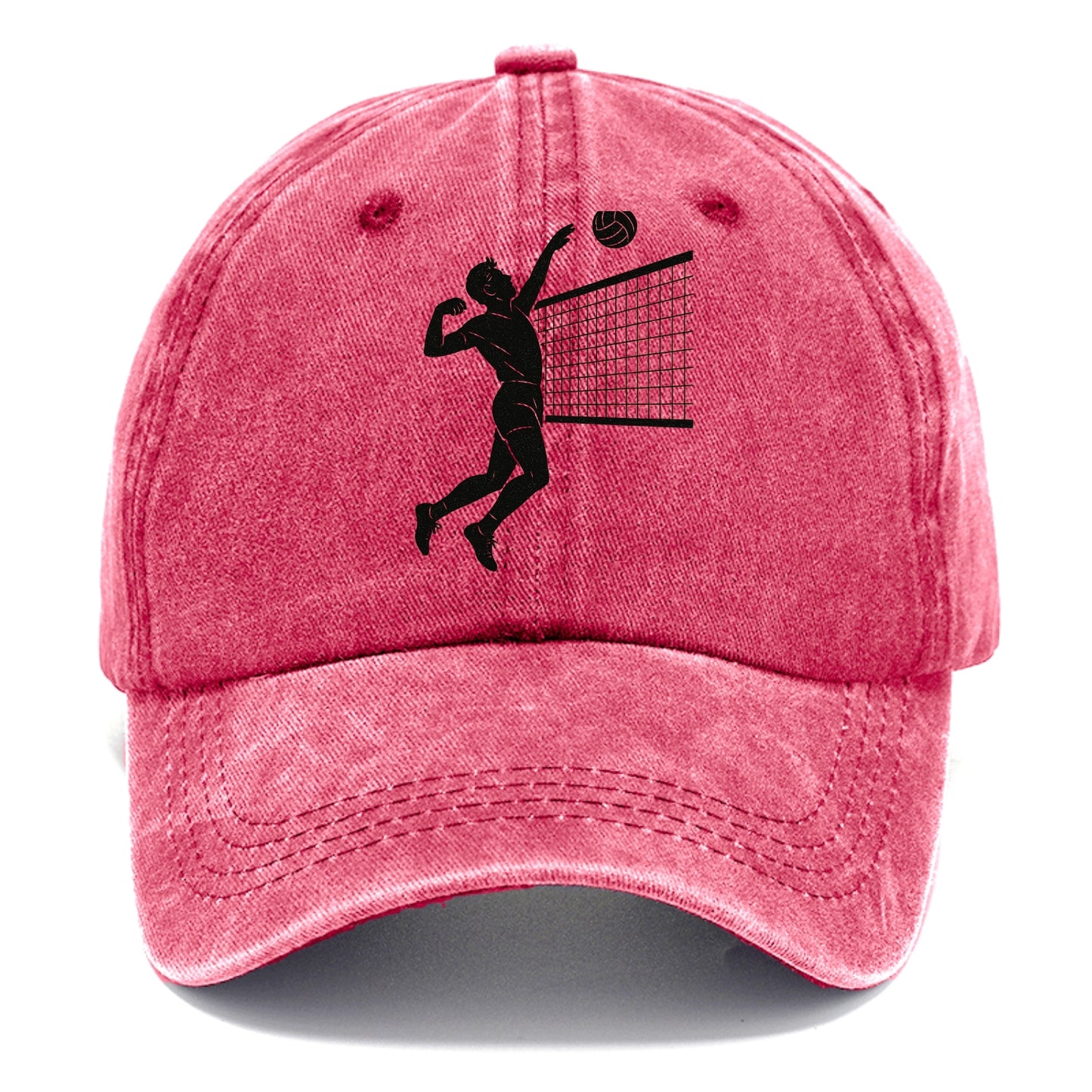 Volleyball player spiking at the net - Classic Cap - Pomegranate Blush(Pink)