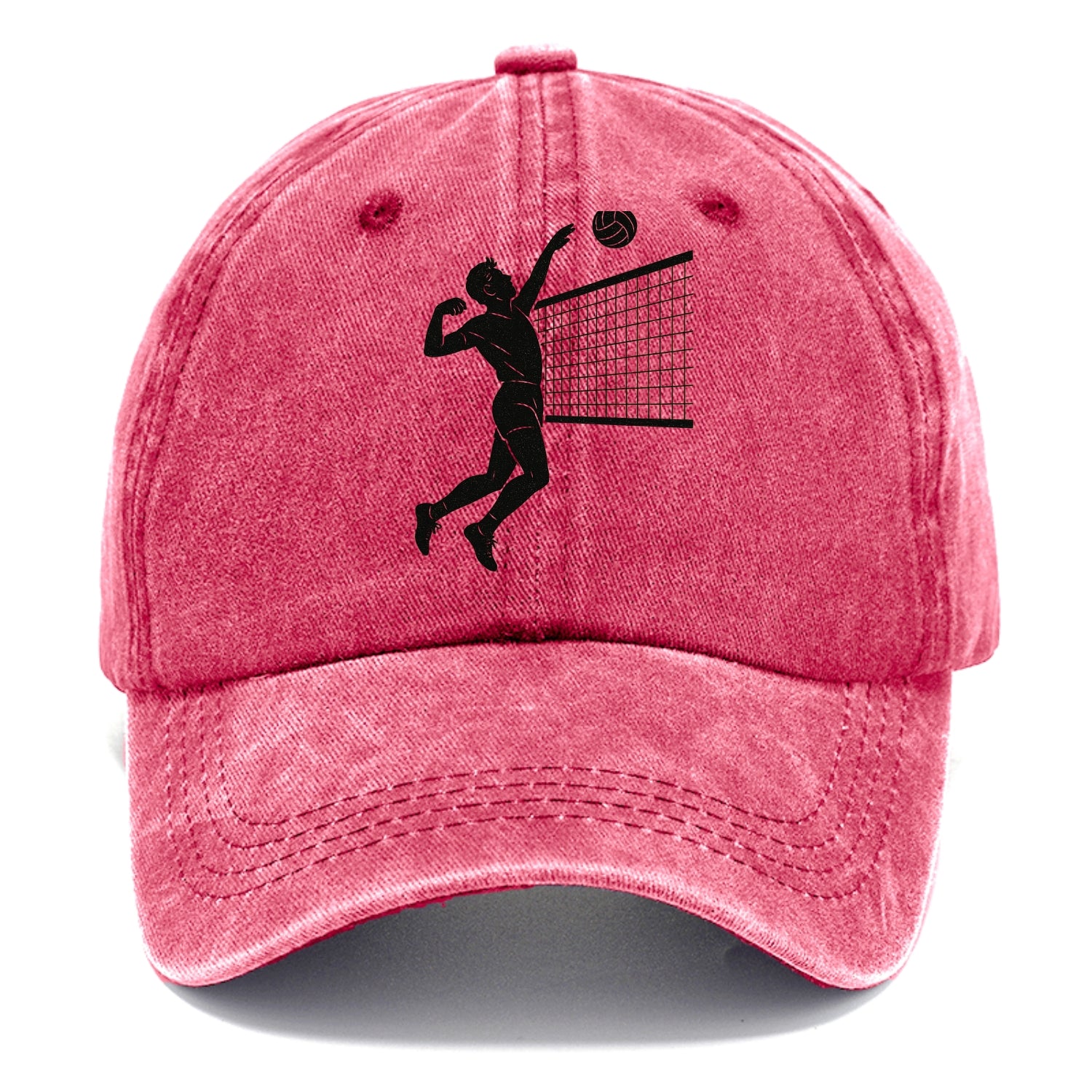 Volleyball player spiking at the net - Classic Cap - Pomegranate Blush(Pink)