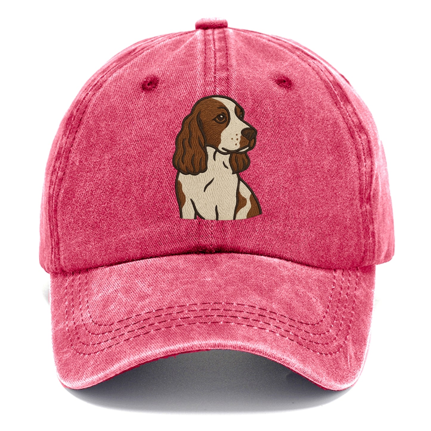 English Cocker Spaniel - Liver and white embroidered design - Classic Cap - Pomegranate Blush(Pink)
