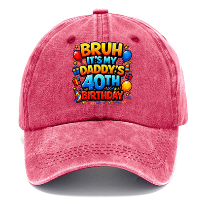 Daddy's 40th Birthday - Classic Cap - Pomegranate Blush(Pink)
