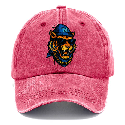 Memphis Tiger wearing Memphis beanie with M patch - Classic Cap - Pomegranate Blush(Pink)