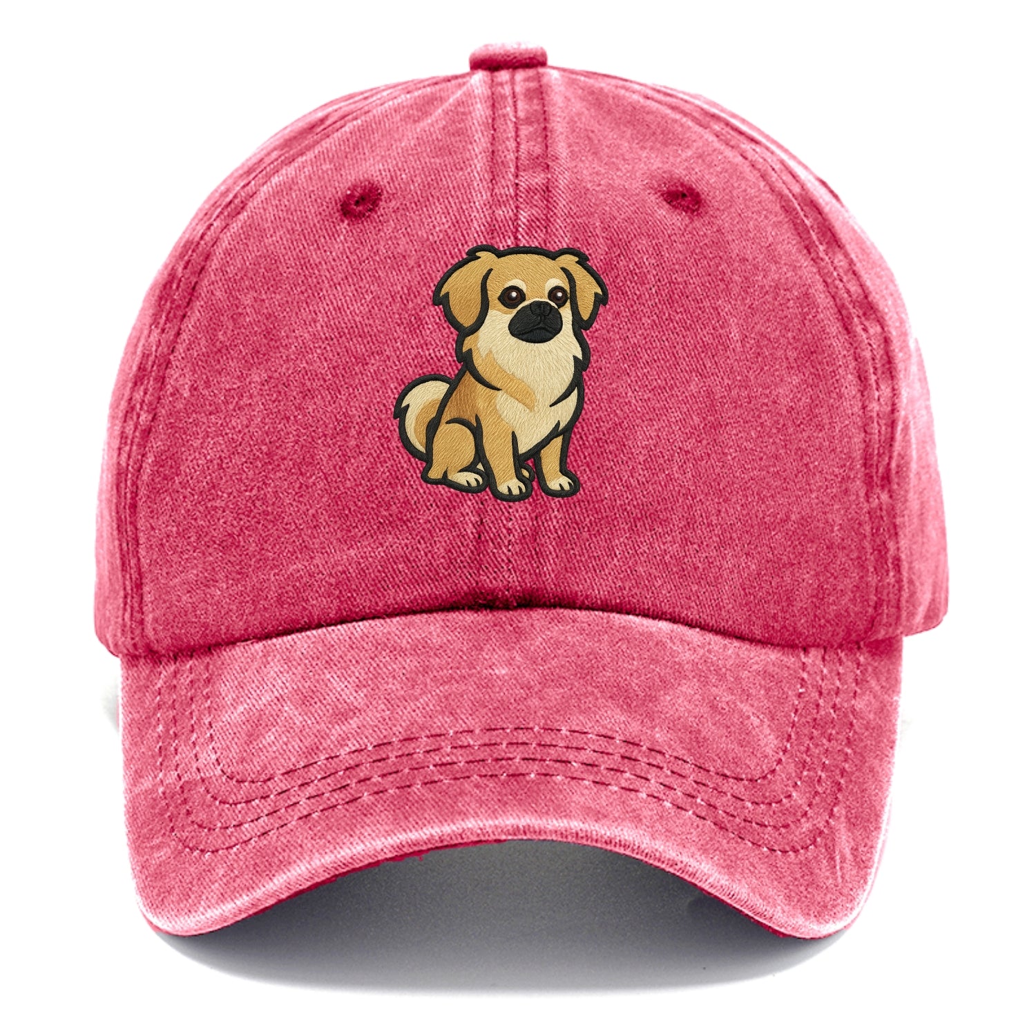 Tibetan Spaniel - Fawn small dog embroidered design - Classic Cap - Pomegranate Blush(Pink)