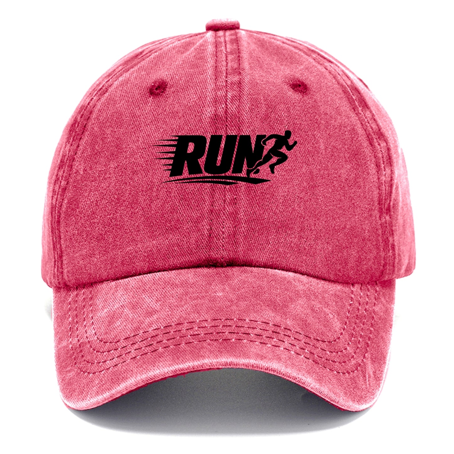 Bold typography design - "RUN" - cardio life, runner identity - Classic Cap - Pomegranate Blush(Pink)