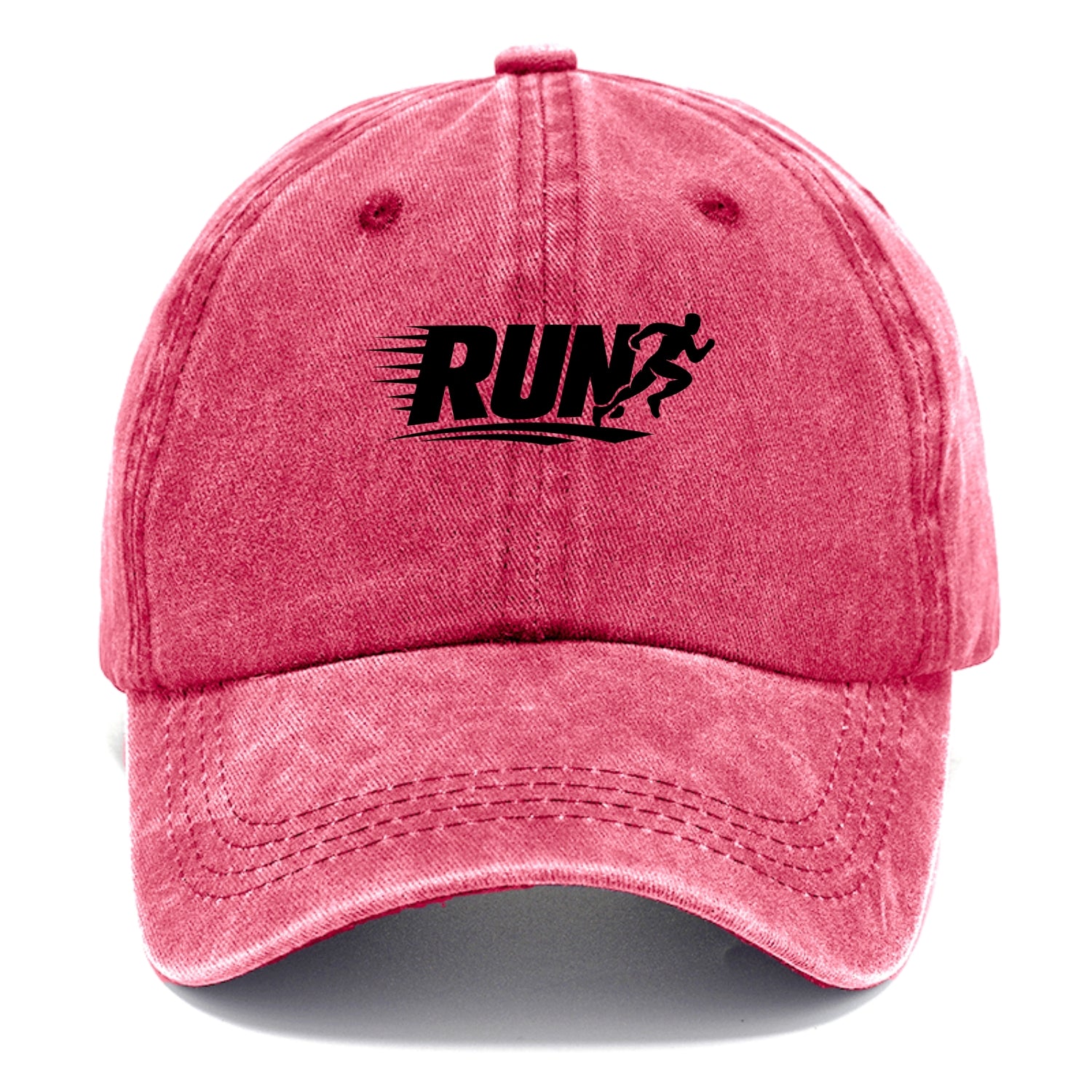 Bold typography design - "RUN" - cardio life, runner identity - Classic Cap - Pomegranate Blush(Pink)