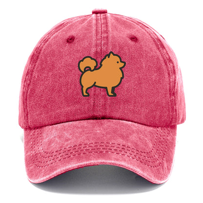Pomeranian - Orange fluffy flat side profile - Classic Cap - Pomegranate Blush(Pink)