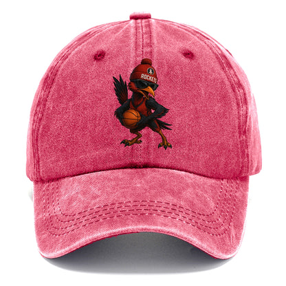 Houston Roadrunner wearing Rockets beanie with launch pad patch and wayfarer - Classic Cap - Pomegranate Blush(Pink)