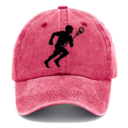 Lacrosse player cradling and running - Classic Cap - Pomegranate Blush(Pink)
