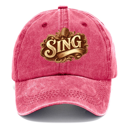 Bold typography design - "SING" - vocal expression, musical soul - Classic Cap - Pomegranate Blush(Pink)