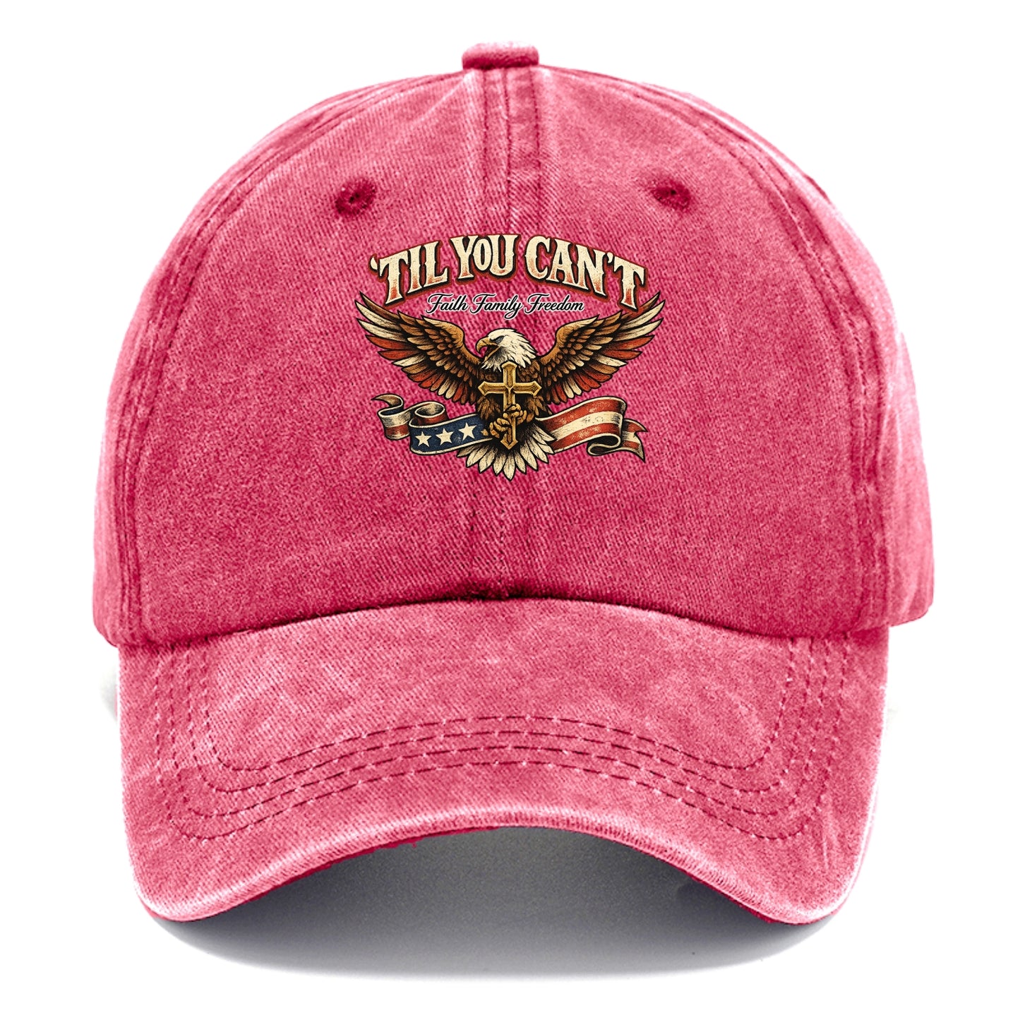Til You Cant - Eagle Faith Freedom - Classic Cap - Pomegranate Blush(Pink)