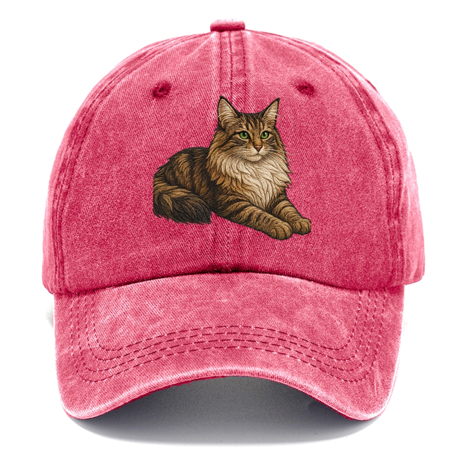 Norwegian Forest Cat  relaxed lying down Classic Cap - Pomegranate Blush(Pink)