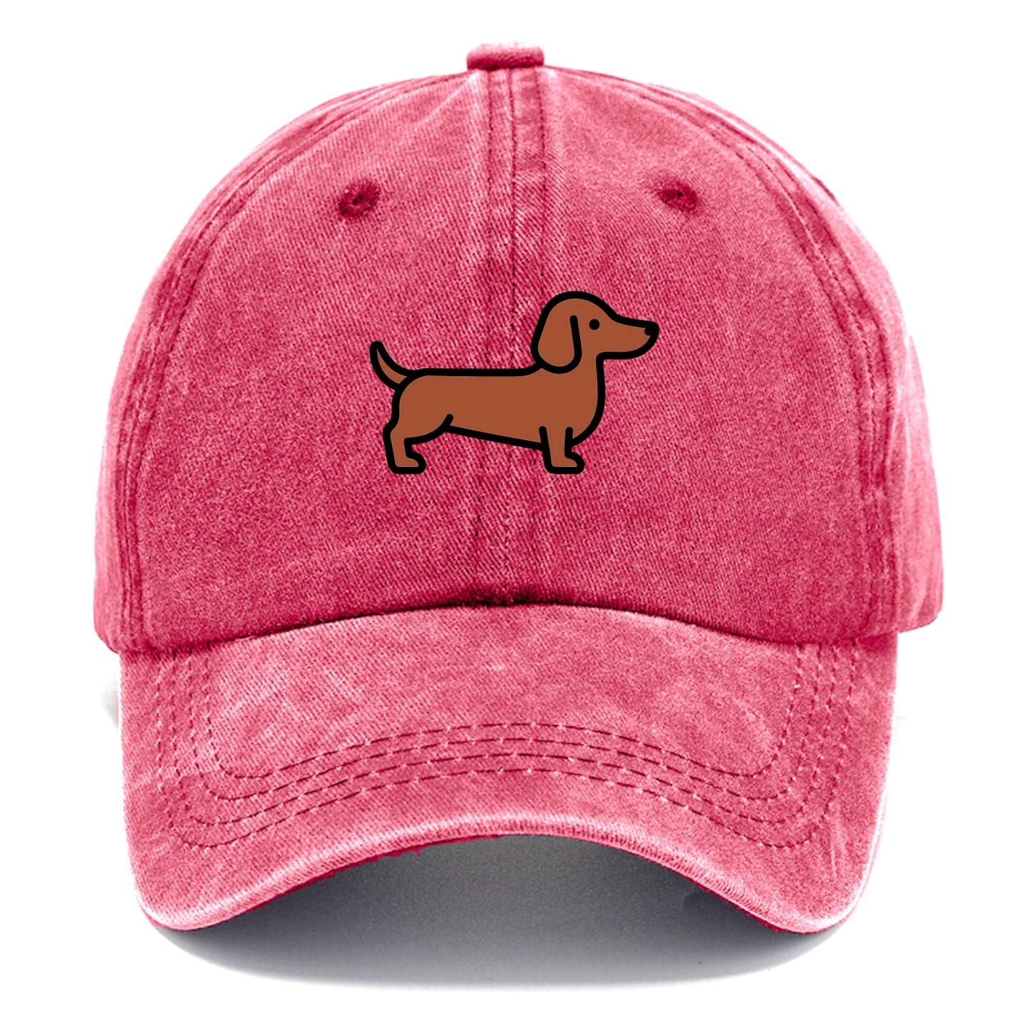 Dachshund - Red/brown smooth flat side profile - Classic Cap - Pomegranate Blush(Pink)