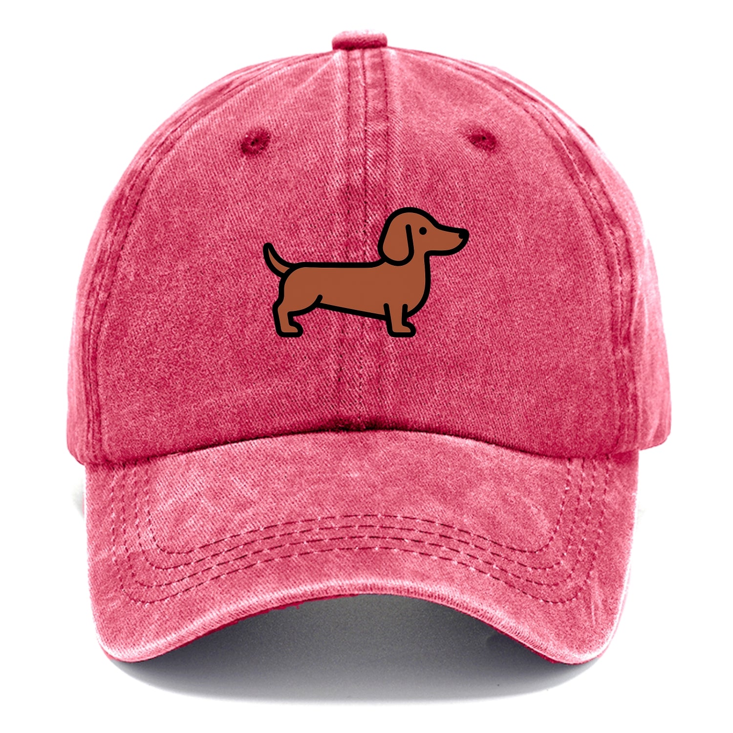 Dachshund - Red/brown smooth flat side profile - Classic Cap - Pomegranate Blush(Pink)