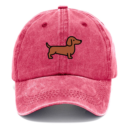 Dachshund - Red/brown smooth flat side profile - Classic Cap - Pomegranate Blush(Pink)