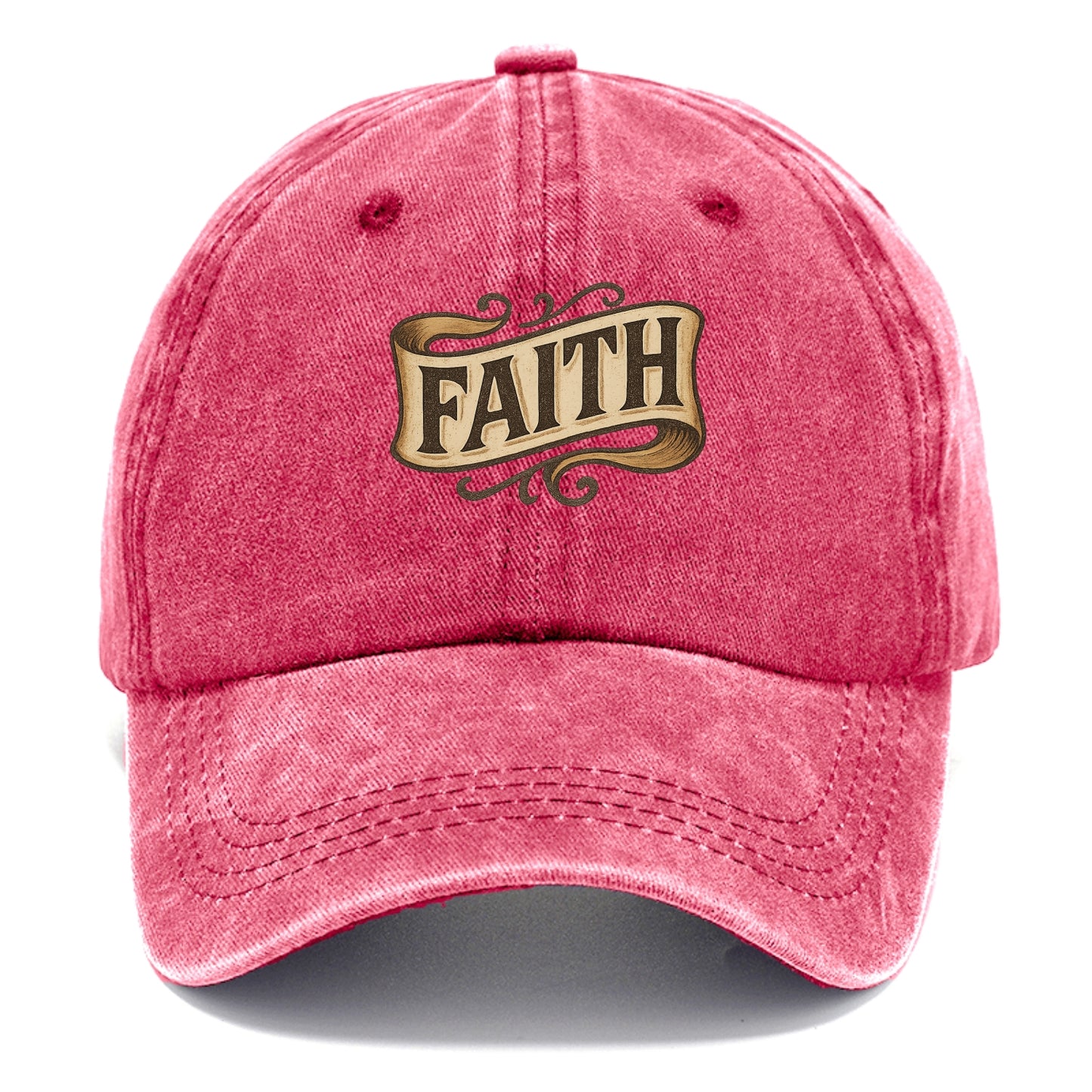 Bold typography design - "FAITH" - trust in the unseen, spiritual strength - Classic Cap - Pomegranate Blush(Pink)