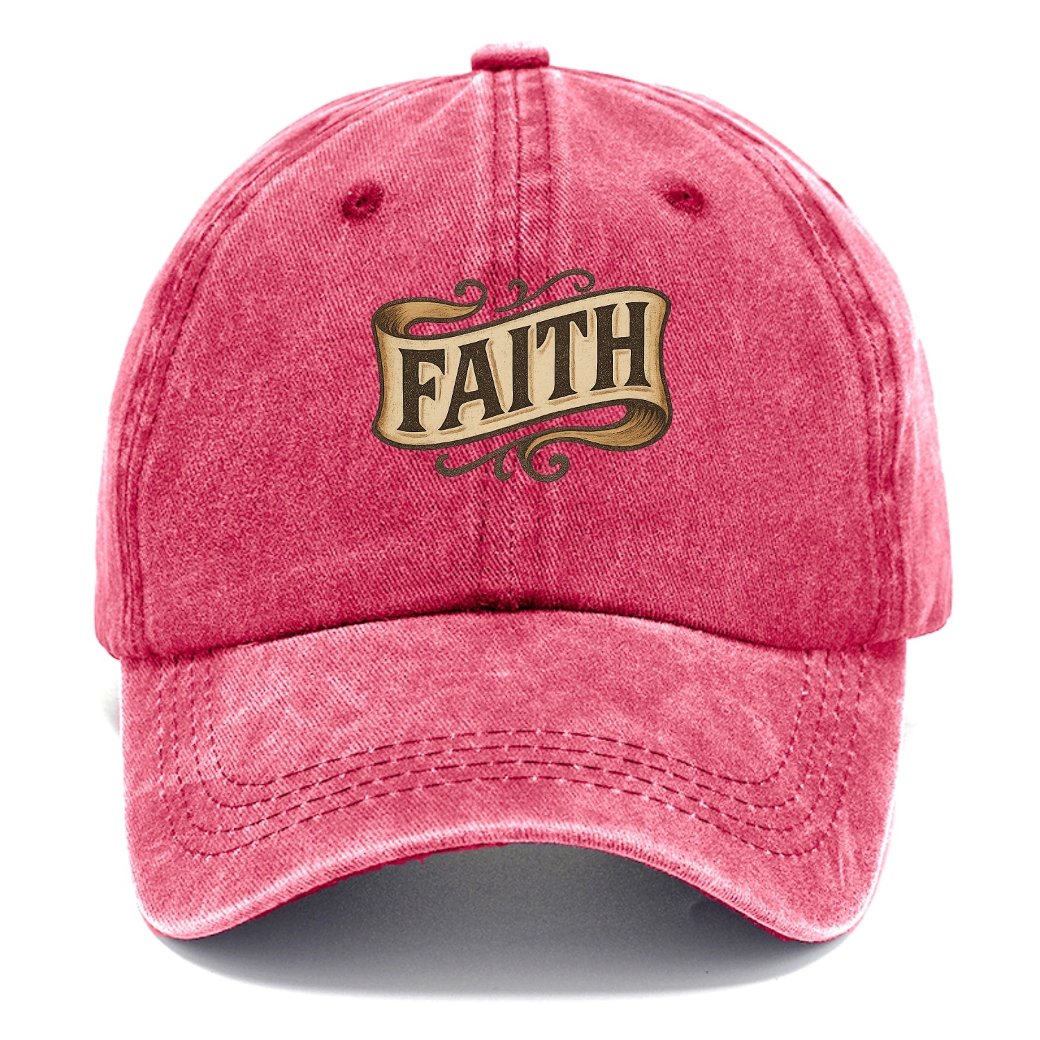 Bold typography design - "FAITH" - trust in the unseen, spiritual strength - Classic Cap - Pomegranate Blush(Pink)