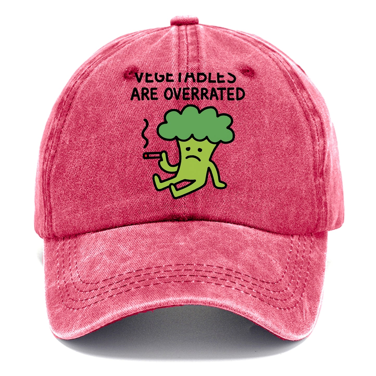 VEGETABLES ARE OVERRATED | Rebellious broccoli smoking - Classic Cap - Pomegranate Blush(Pink)