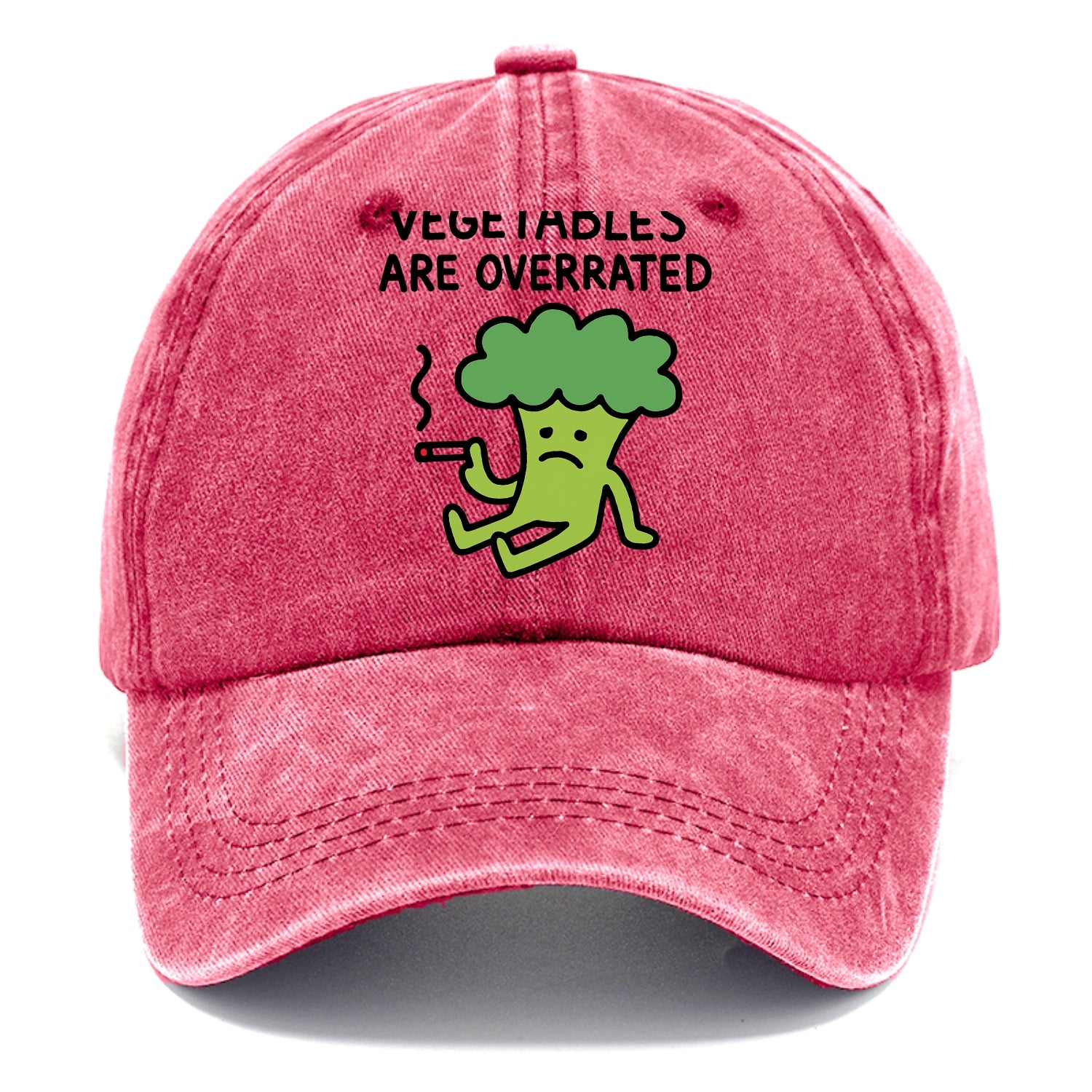 VEGETABLES ARE OVERRATED | Rebellious broccoli smoking - Classic Cap - Pomegranate Blush(Pink)