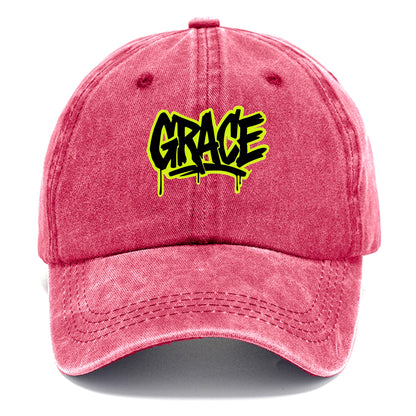 Bold typography design - "GRACE" - elegance under pressure, divine favor - Classic Cap - Pomegranate Blush(Pink)