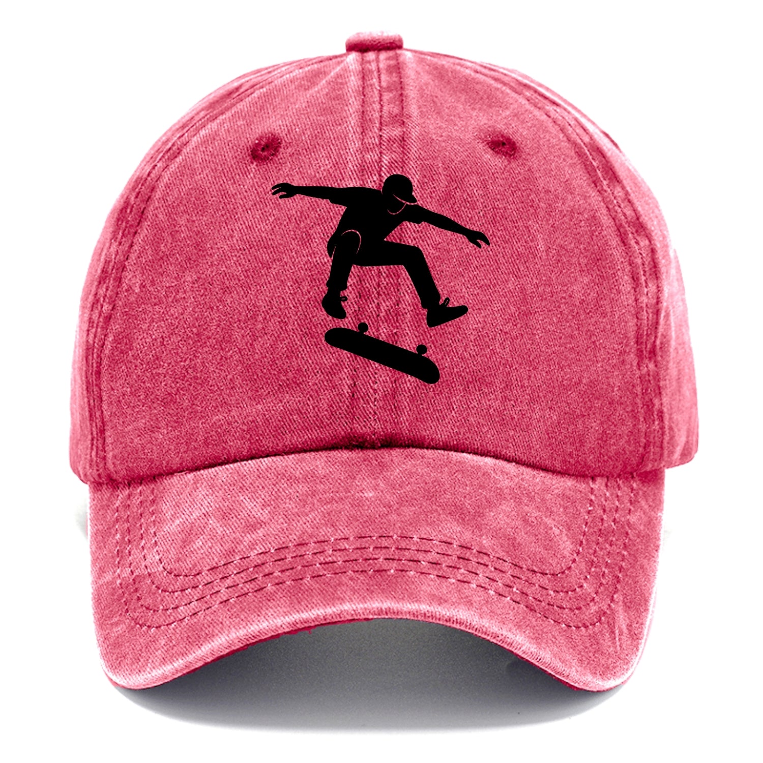 Skateboarder doing kickflip trick - Classic Cap - Pomegranate Blush(Pink)