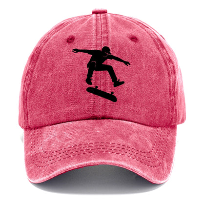 Skateboarder doing kickflip trick - Classic Cap - Pomegranate Blush(Pink)