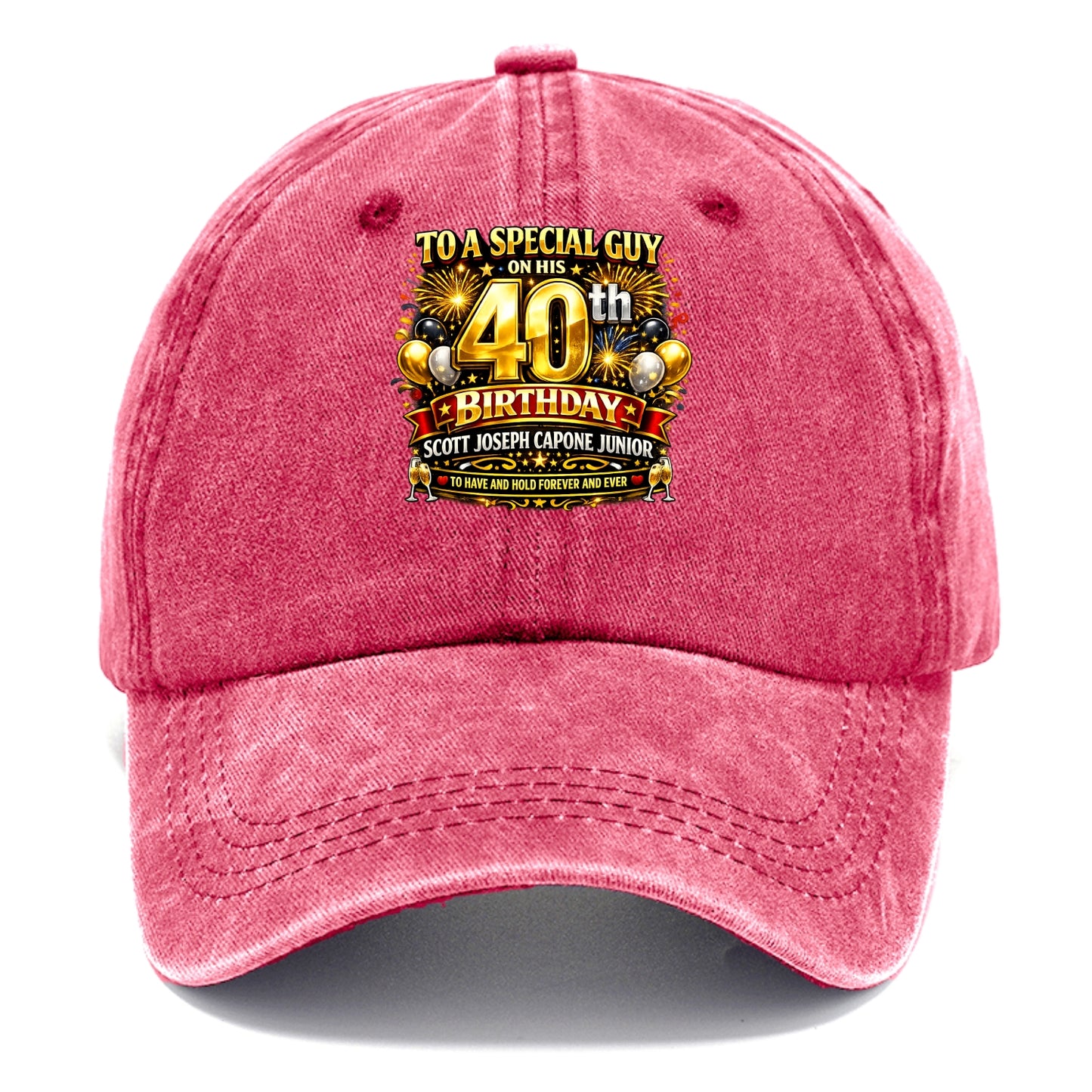 Special 40th Birthday - Classic Cap - Pomegranate Blush(Pink)