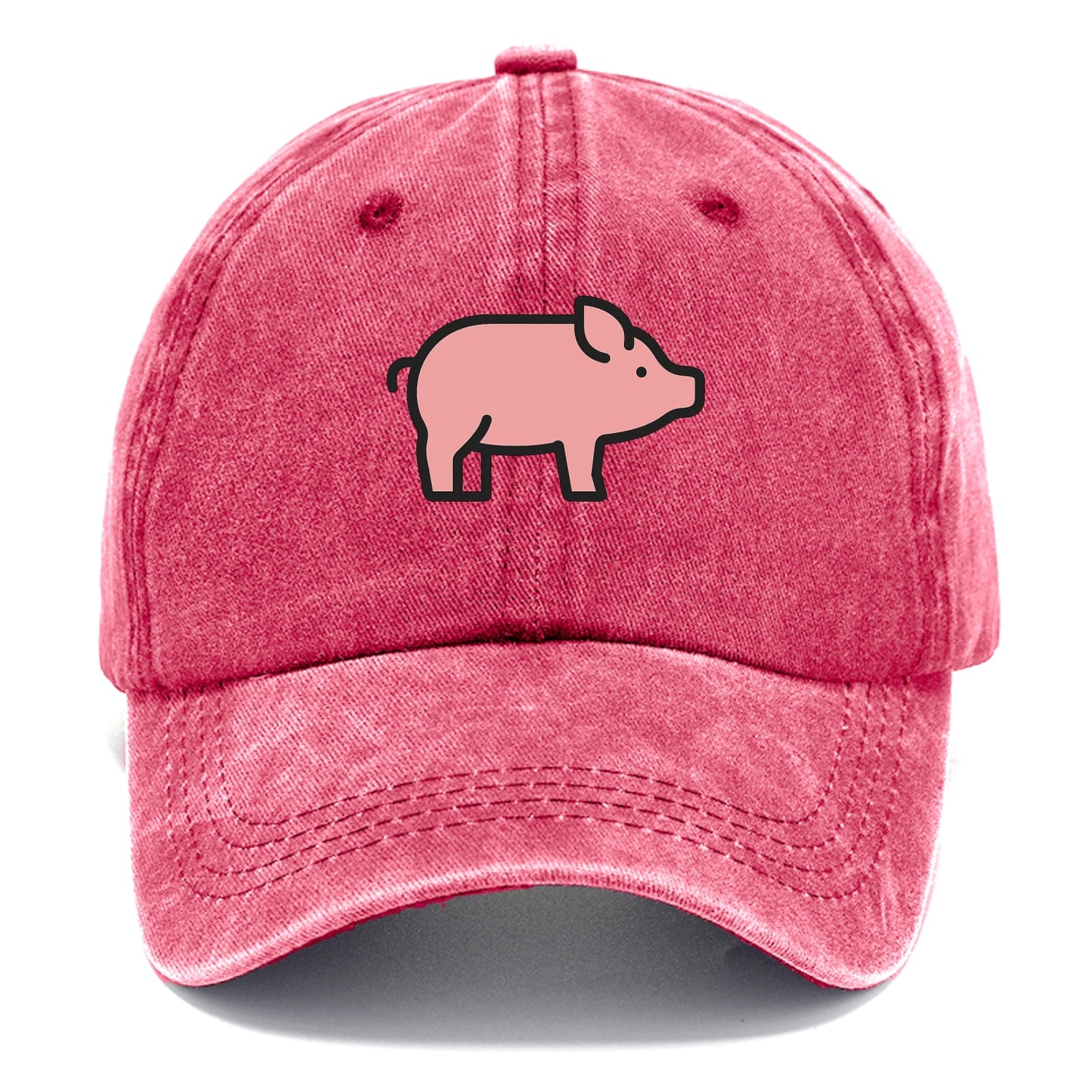 Pig - Pink farm pig flat side profile - Classic Cap - Pomegranate Blush(Pink)
