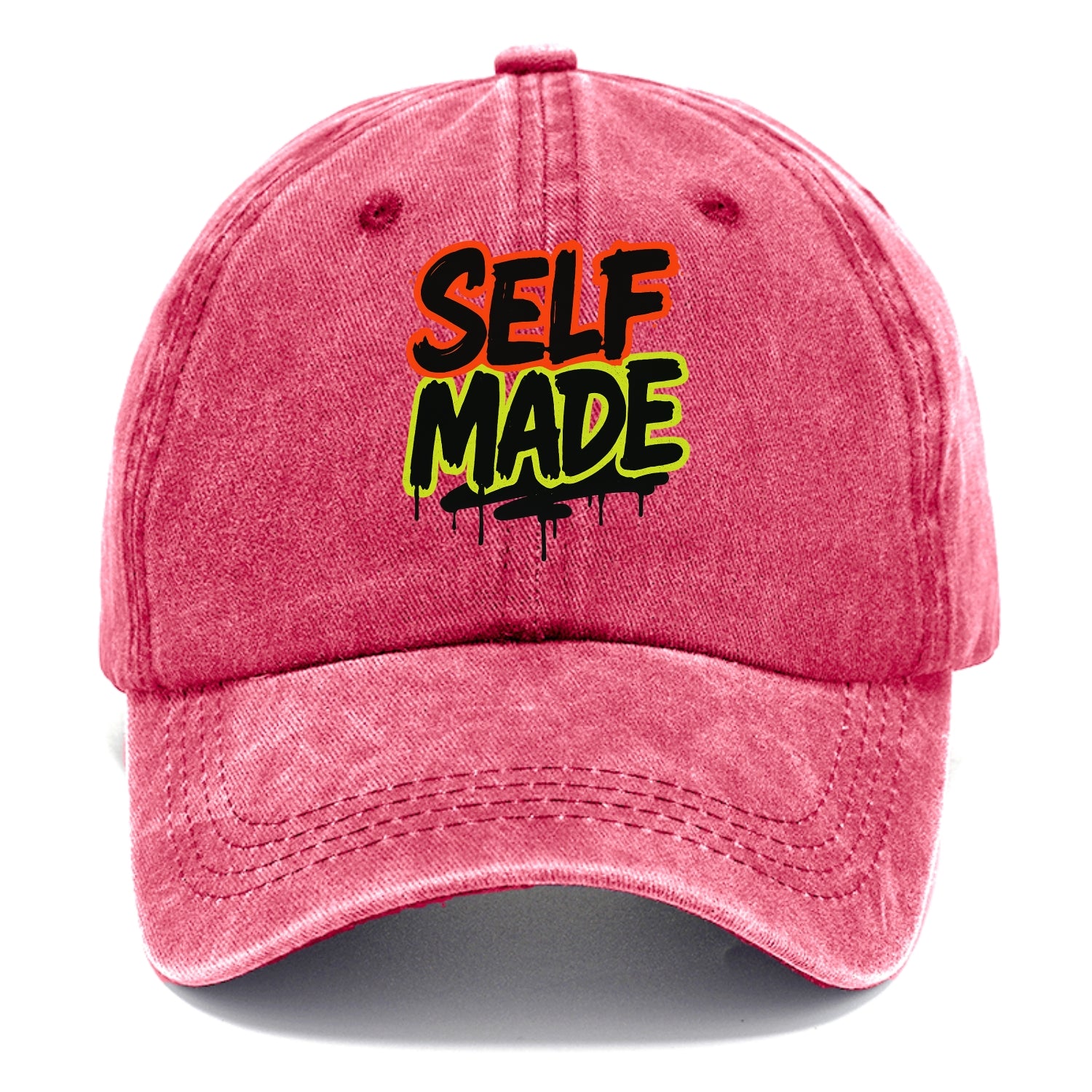 Bold typography design - "SELF MADE" - built from nothing, earned success - Classic Cap - Pomegranate Blush(Pink)