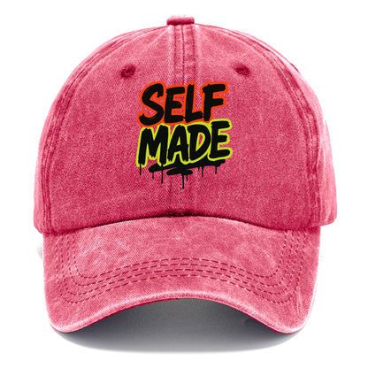 Bold typography design - "SELF MADE" - built from nothing, earned success - Classic Cap - Pomegranate Blush(Pink)