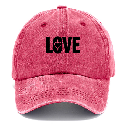 Bold typography design - "LOVE" - universal connection, heart centered - Classic Cap - Pomegranate Blush(Pink)