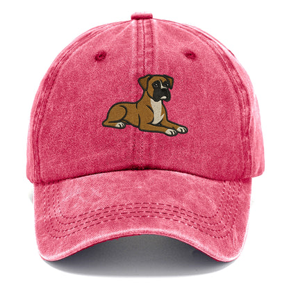 Boxer - Fawn colored relaxed lying down Classic Cap - Pomegranate Blush(Pink)