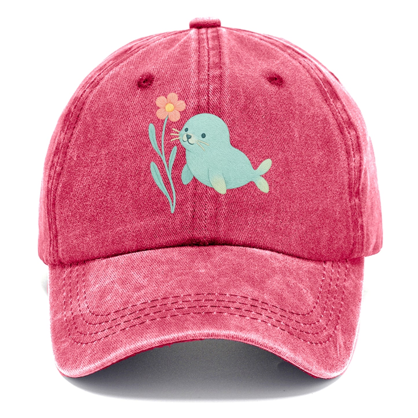 Mint Seal Pup - Classic Cap - Pomegranate Blush(Pink)