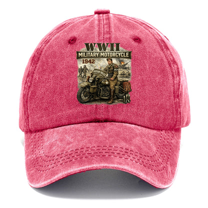 Wwii Military Motorcycle 1942 - Classic Cap - Pomegranate Blush(Pink)